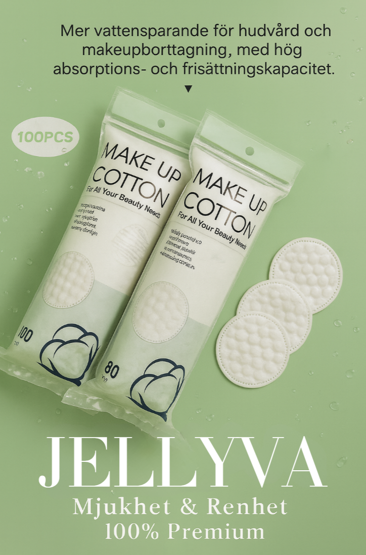 JELLVVA™ – Cotons Démaquillants Premium (100 pcs)